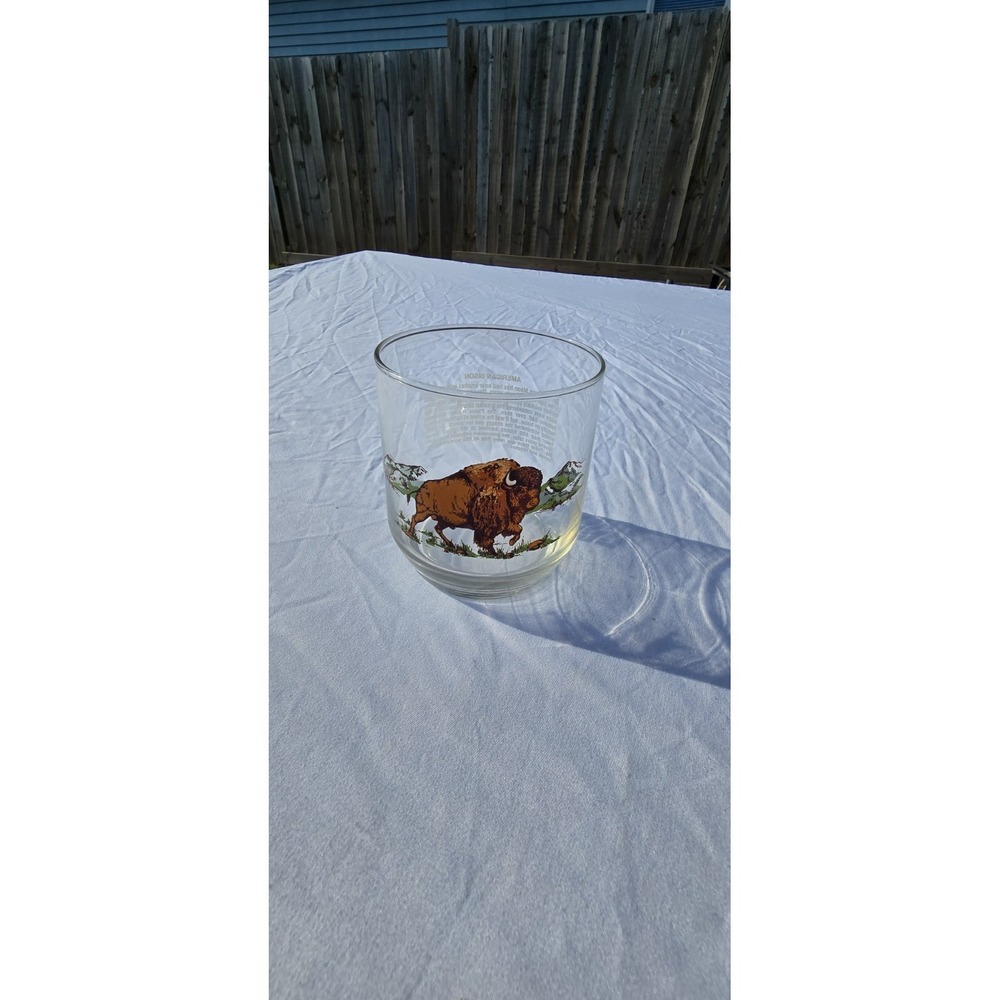 Vintage American Wildlife Glasses-Sunoco Promo-Bison